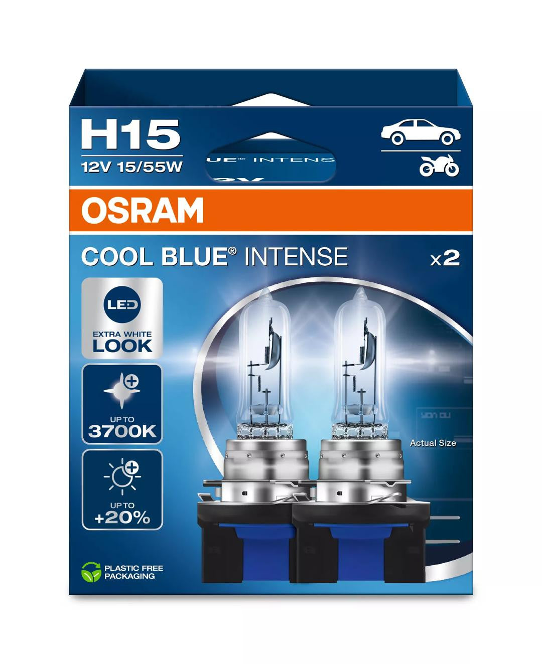 Bec Osram Cool Blue Intense H15 15/55W 12V PGJ23t-1 Set 2 buc - 64176CBN2HB