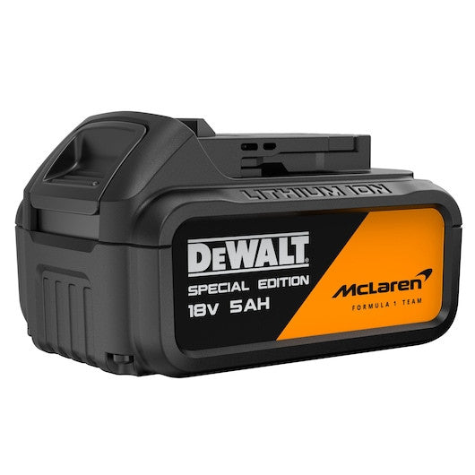 Cheie cu impact DEWALT® x McLaren F1 Team 18V XR® fără perii, inel de reținere de 1/2", cu cuplu ridicat - 2 acumulatori de 5Ah - DCF99MP2TQW