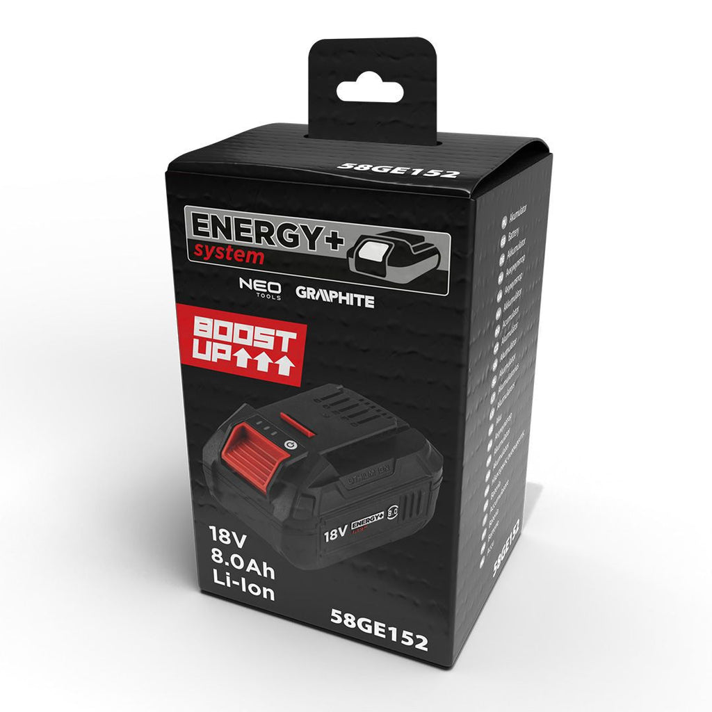 Acumulator 18V Li-Ion 8.0Ah Energy+ BOOST UP 58GE152 GRAPHITE Neo Tools