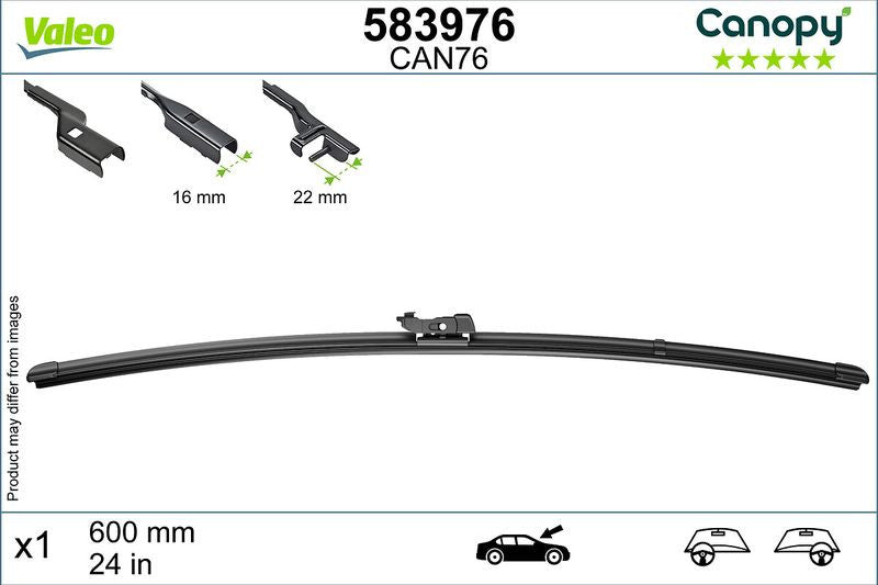Lamela stergator Valeo Canopy 600 mm | 24 inch - 12-219-772