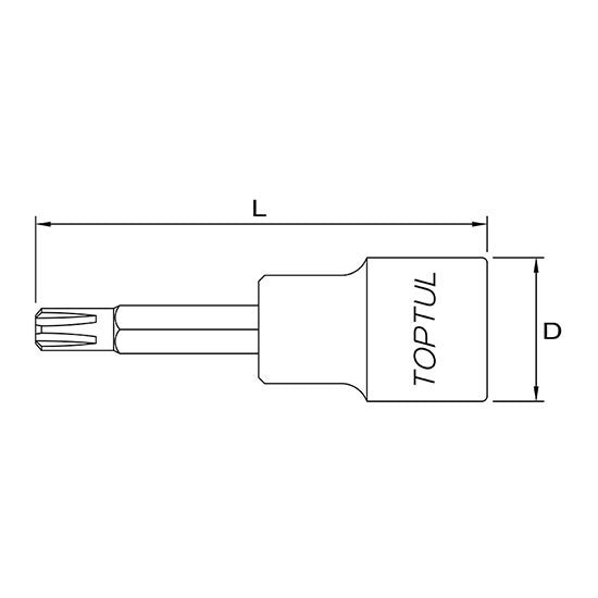 Capat cheie tubulara cu bit torx patrat 1/2 M9 Toptul - BCRA1609