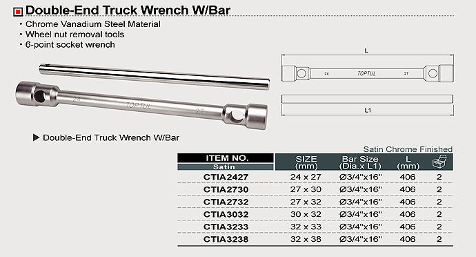 Cheie tubulara roti camion 30/32 Toptul - CTIA3032