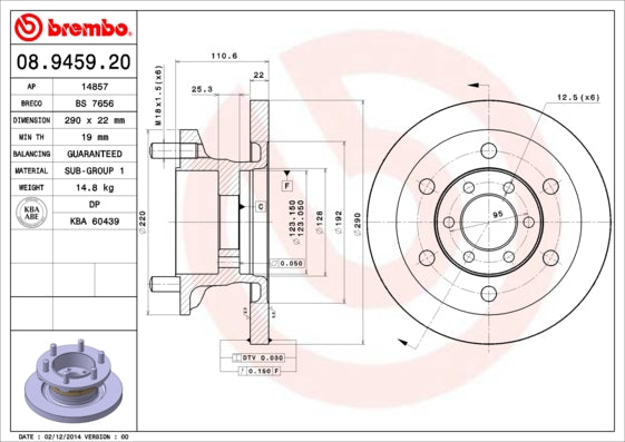 Disc frana 08.9459.20 BREMBO
