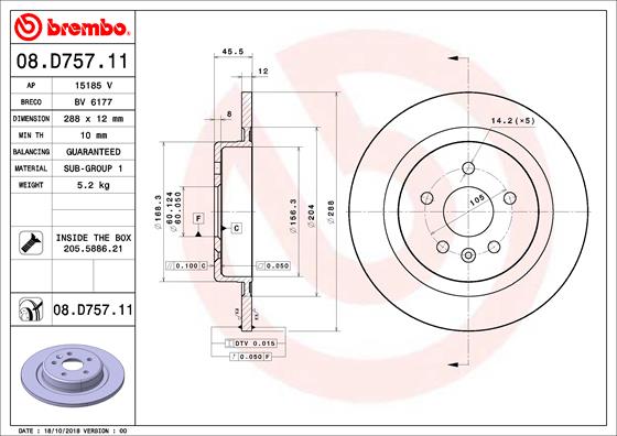 Disc frana 08.D757.11 BREMBO