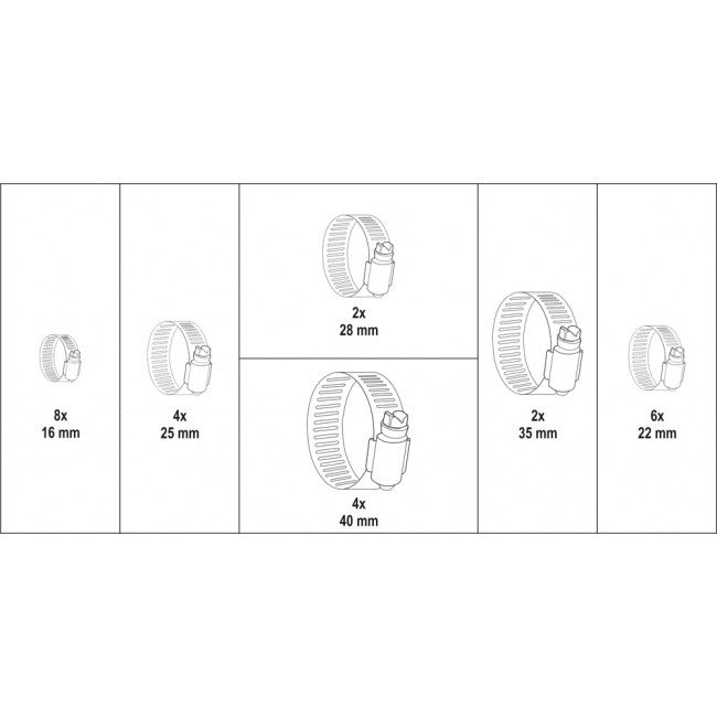 Set 26 coliere pentru furtun Yato - YT06782