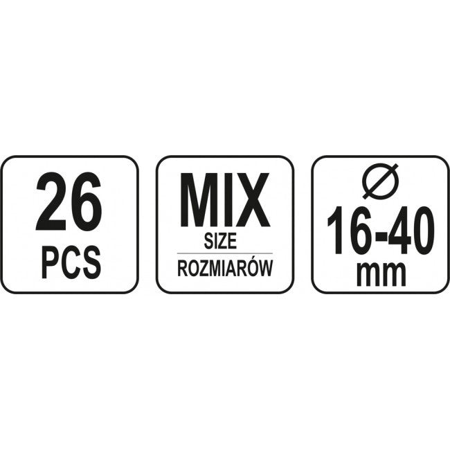 Set 26 coliere pentru furtun Yato - YT06782