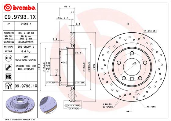 Disc frana 09.9793.1X BREMBO
