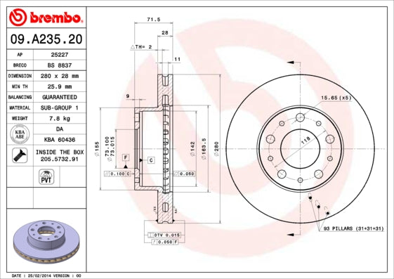 Disc frana 09.A235.20 BREMBO