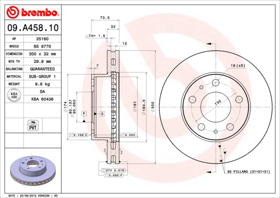 Disc frana 09.A458.10 BREMBO