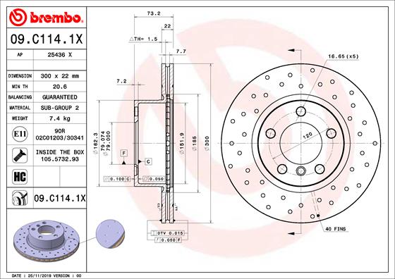 Disc frana 09.C114.1X BREMBO