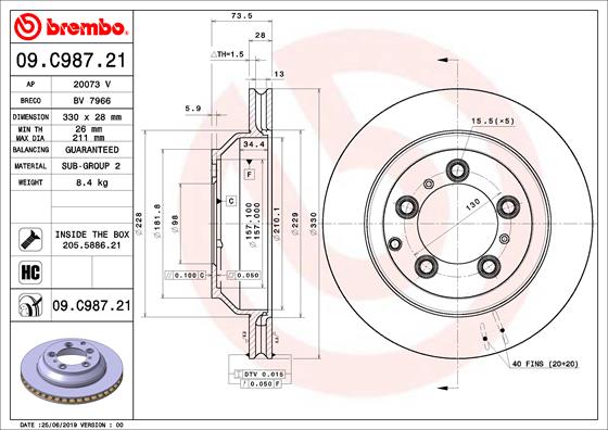 Disc frana 09.C987.21 BREMBO