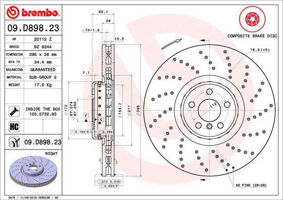 Disc frana 09.D898.23 BREMBO