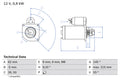 starter 0 986 013 850 BOSCH