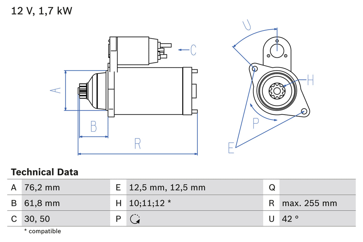 Electromotor BOSCH 0 986 020 260