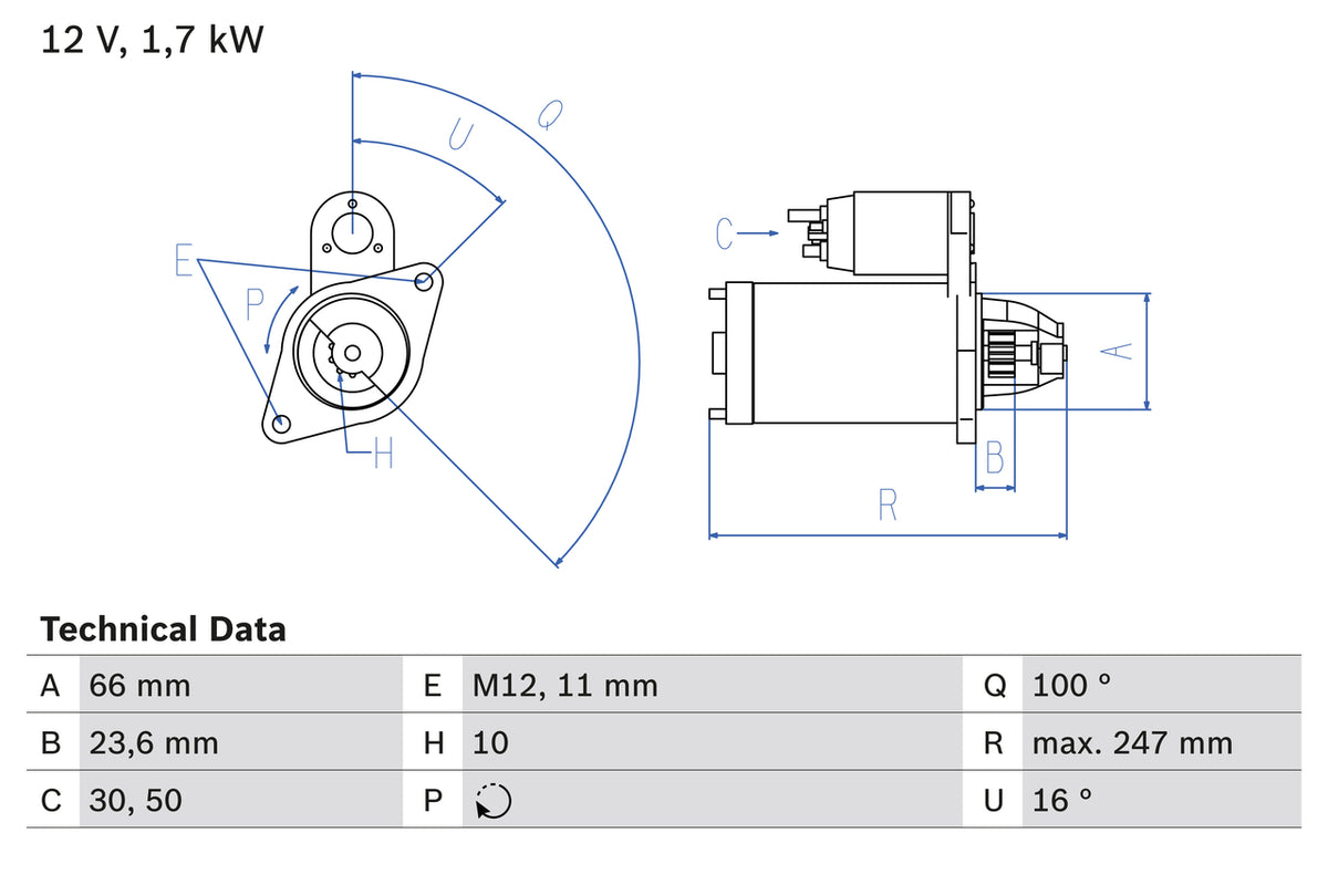 starter 0 986 024 030 BOSCH