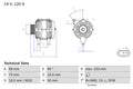 Generator / Alternator 0 986 041 810 BOSCH