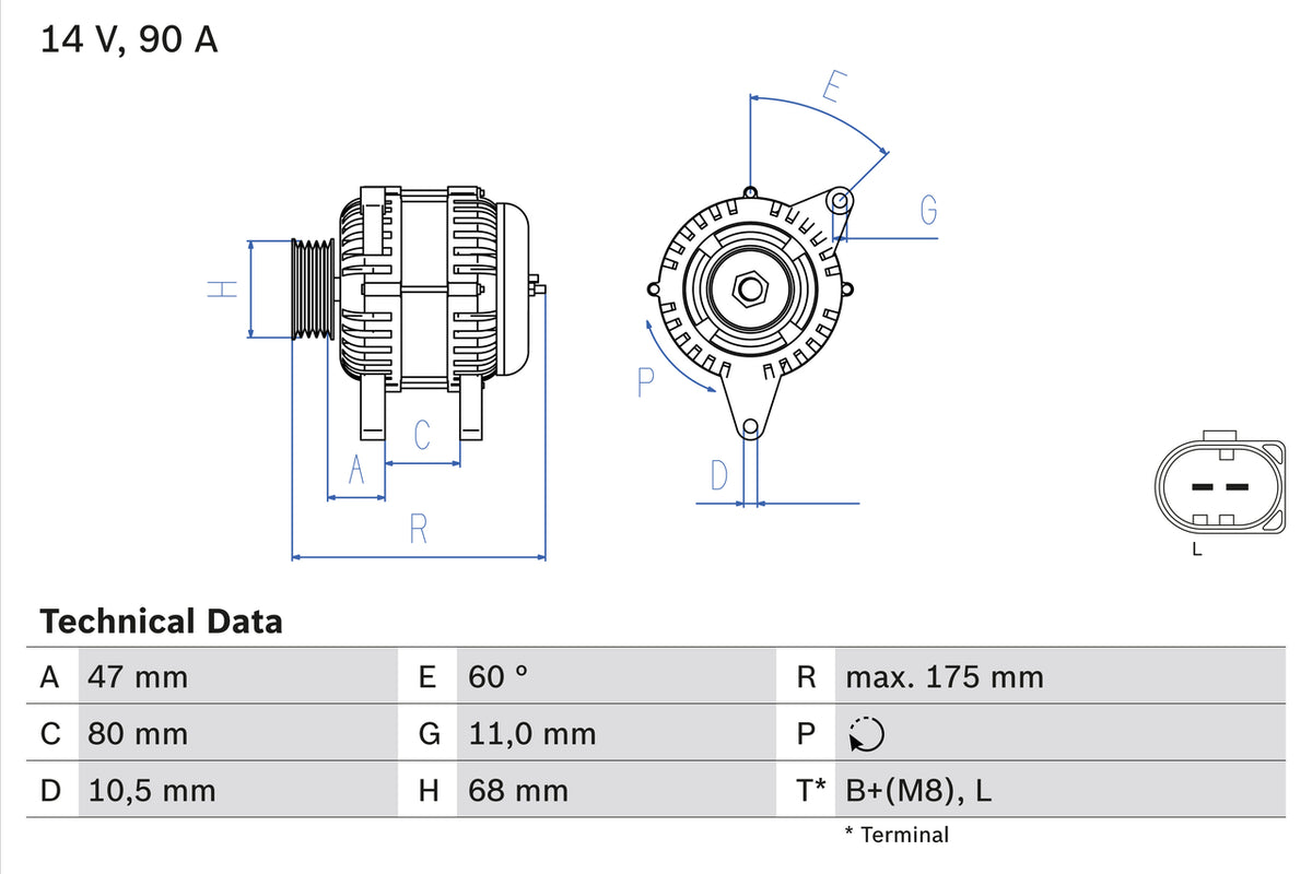 Generator / Alternator 0 986 041 960 BOSCH