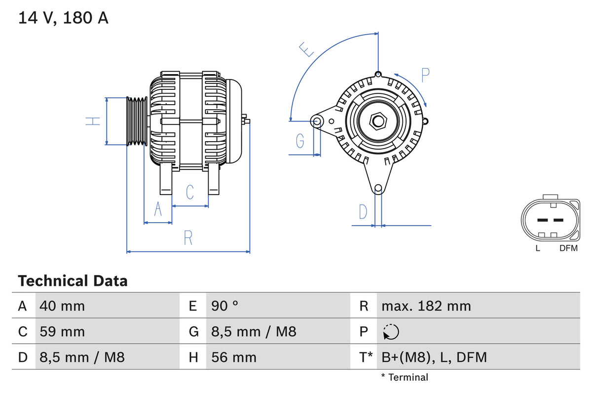 Generator / Alternator 0 986 045 340 BOSCH