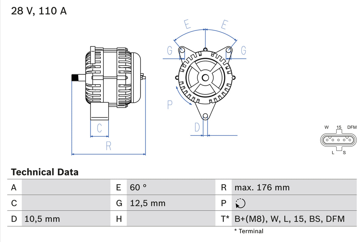 Generator / Alternator 0 986 047 520 BOSCH