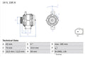 Generator / Alternator 0 986 082 580 BOSCH