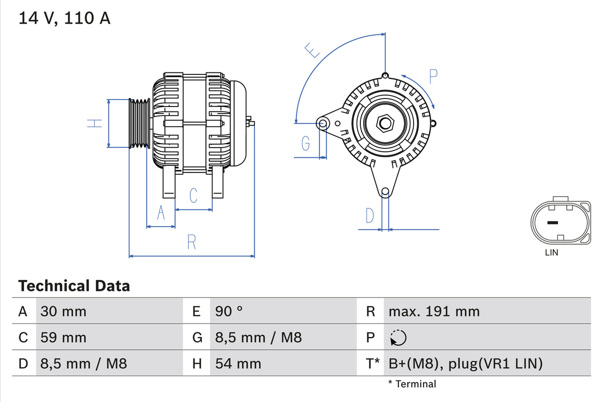 Generator / Alternator 0 986 083 270 BOSCH