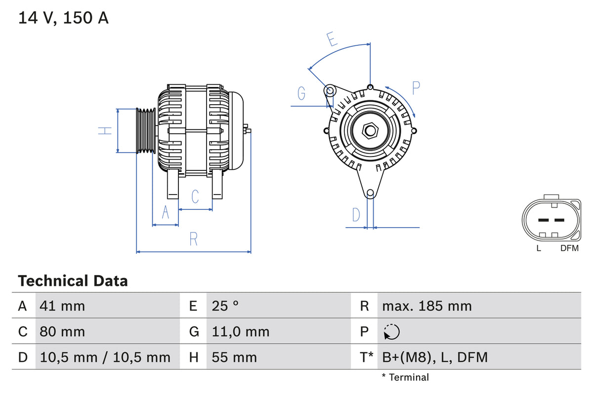 Generator / Alternator 0 986 083 760 BOSCH
