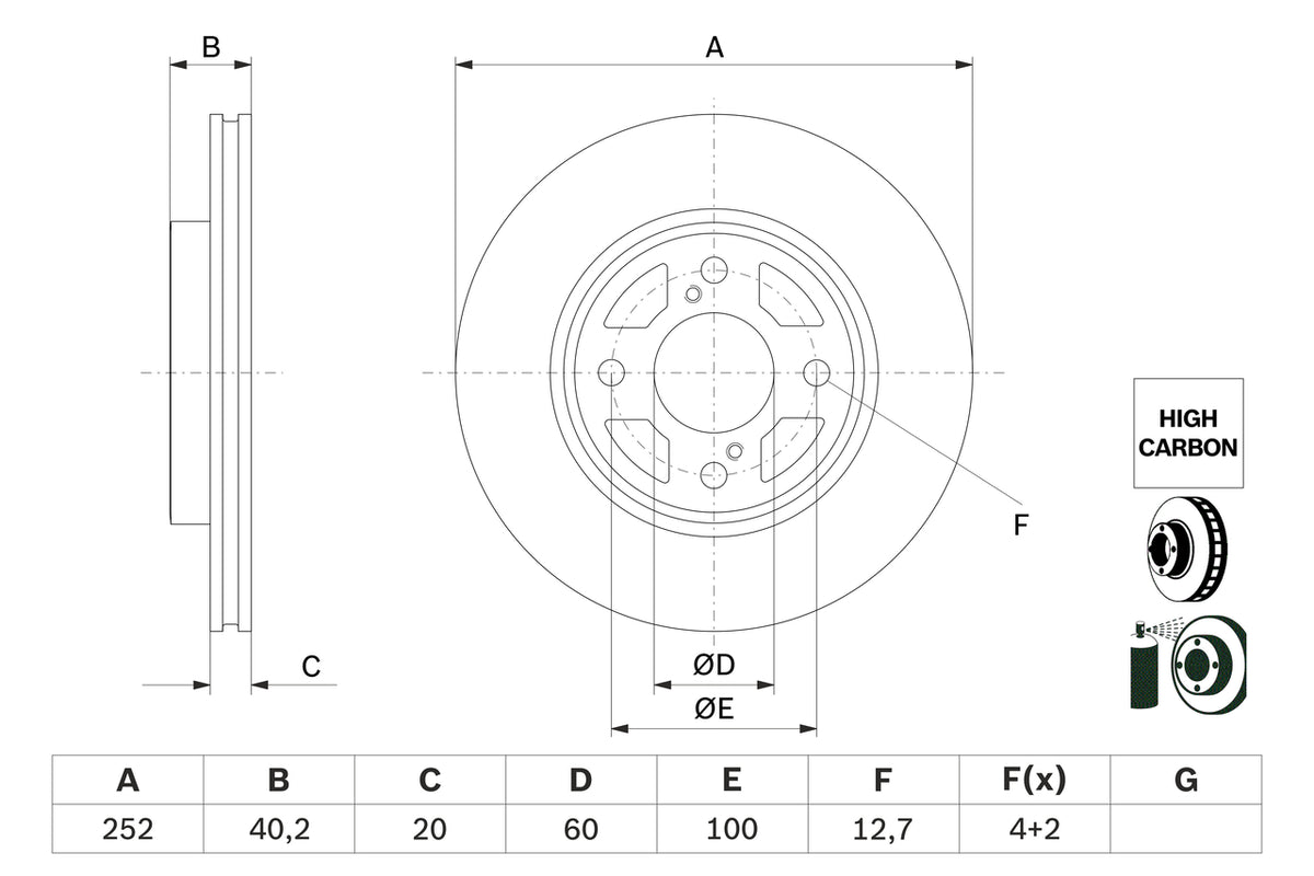 Disc frana 0 986 479 F37 BOSCH