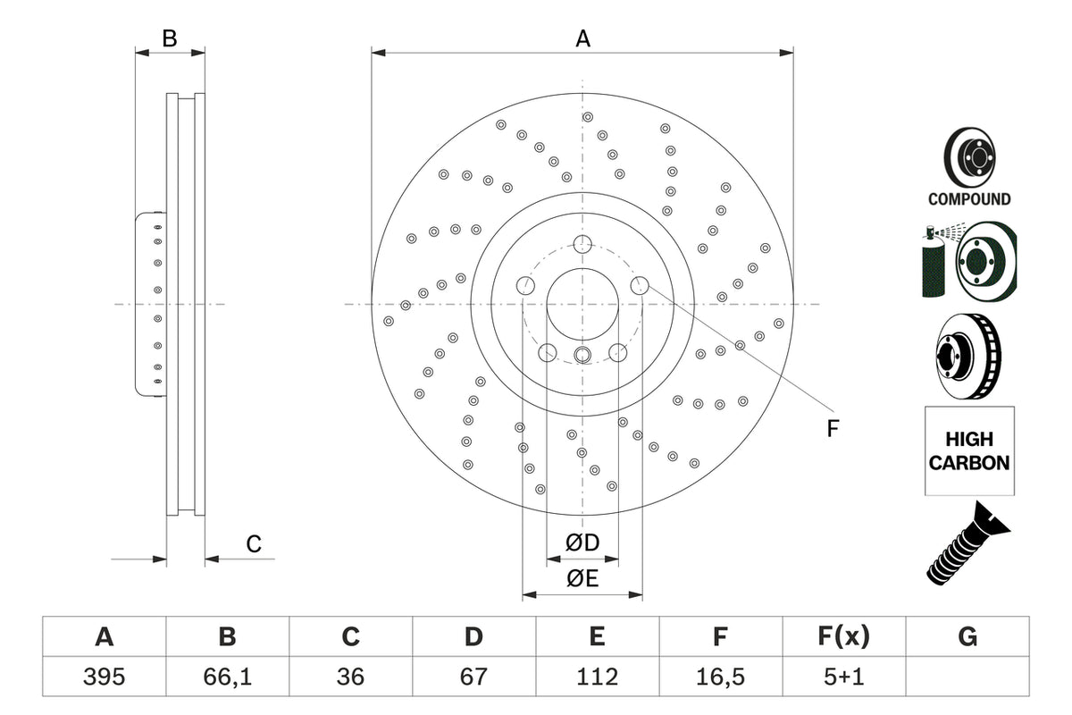 Disc frana 0 986 479 F55 BOSCH