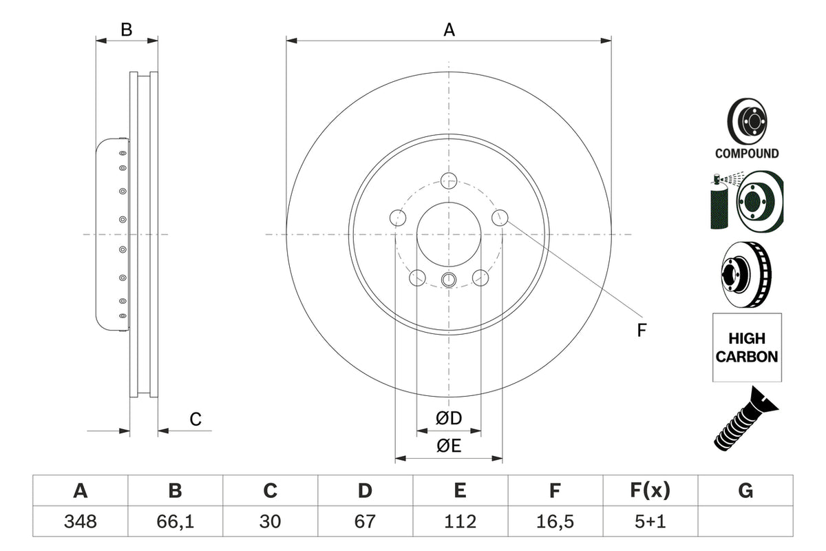 Disc frana 0 986 479 F57 BOSCH
