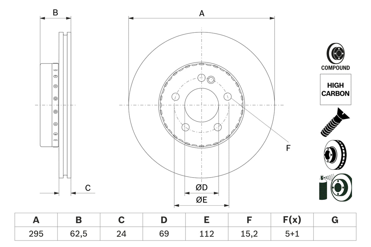 Disc frana 0 986 479 H45 BOSCH