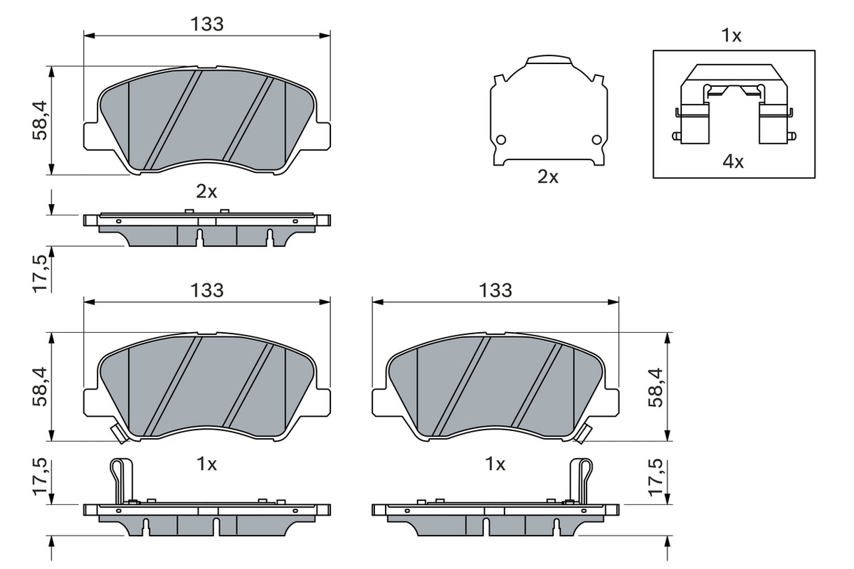 set placute frana,frana disc 0 986 494 563 BOSCH
