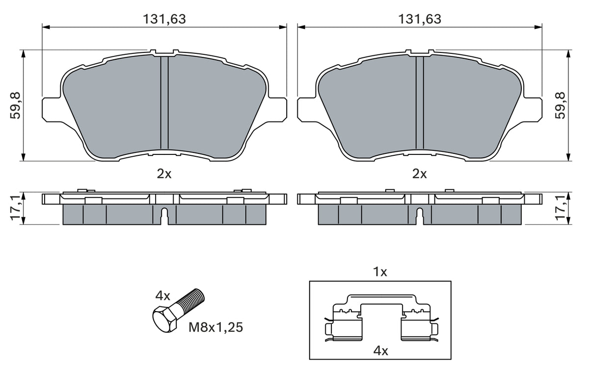 senzor de avertizare,uzura placute de frana 1 987 473 001 BOSCH