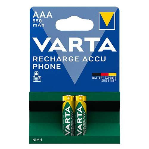 Baterie Varta Reincarcabila Recharge Accu Phone AAA 550 mAh Blister 2 buc - 13048405