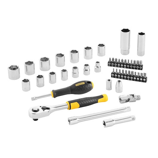 Set de clicheți cu 72 de dinți și chei tubulare STANLEY® 3/8 in., cu accesorii, 45 buc. - STMT828291