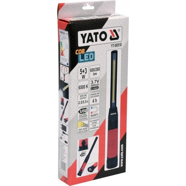 Lanterna Cu Acumulator 5+3W, 600/260lm, USB Yato YT-08518 - YT08518