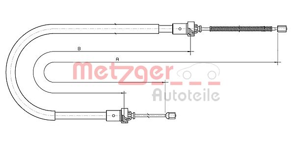 Cablu, frana de parcare 10.6892 METZGER