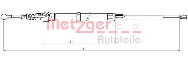 Cablu, frana de parcare 10.7508 METZGER