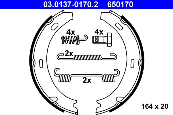 Set saboti frana de mana ATE 03.0137-0170.2