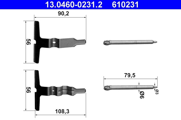 Kit accesorii placute frana ATE 13.0460-0231.2