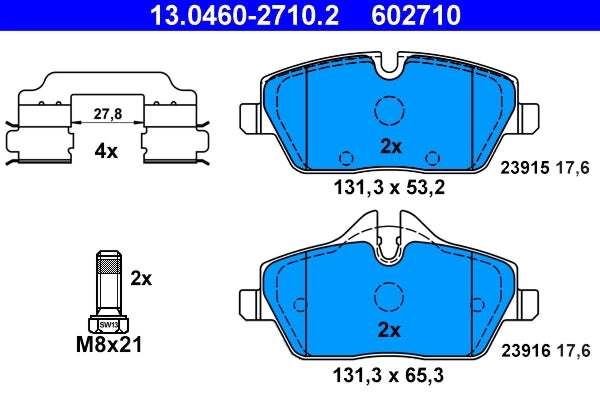 Set placute frana ATE 13.0460-2710.2