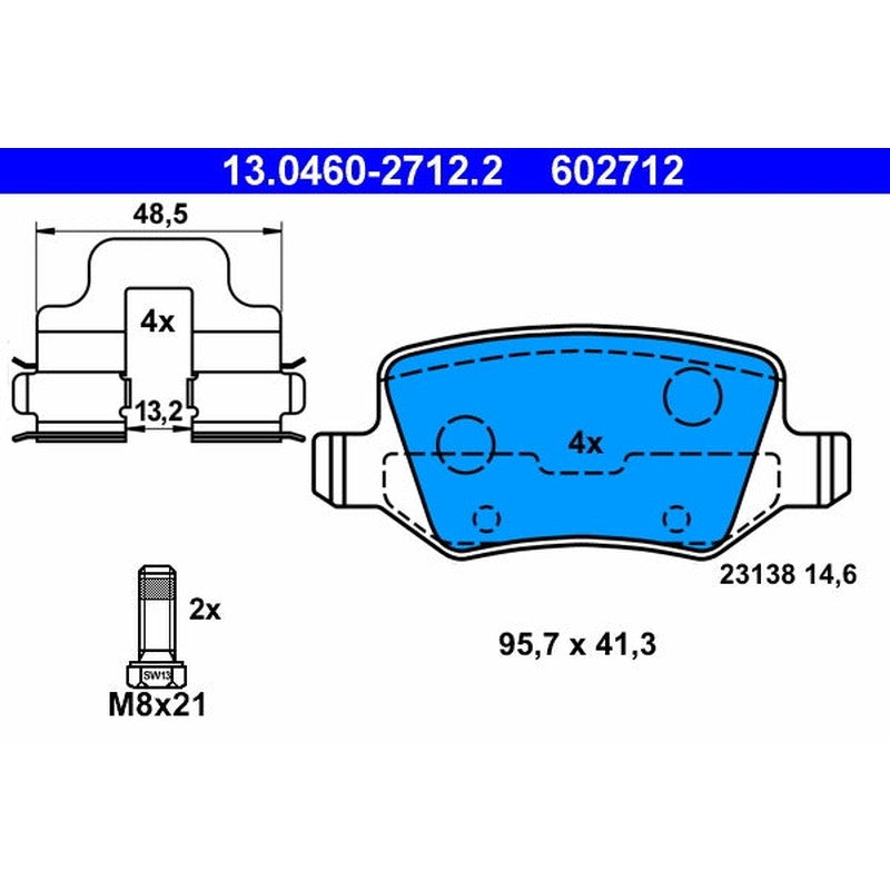 set placute frana,frana disc 13.0460-2712.2 ATE