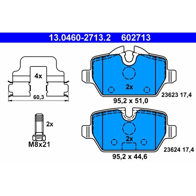 set placute frana,frana disc 13.0460-2713.2 ATE