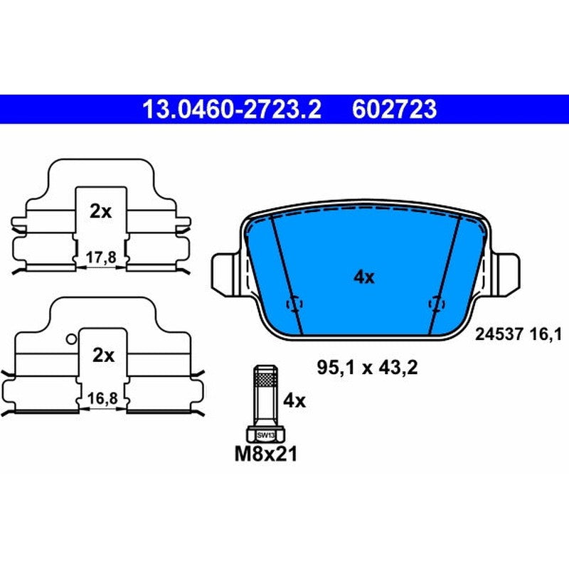set placute frana,frana disc 13.0460-2723.2 ATE