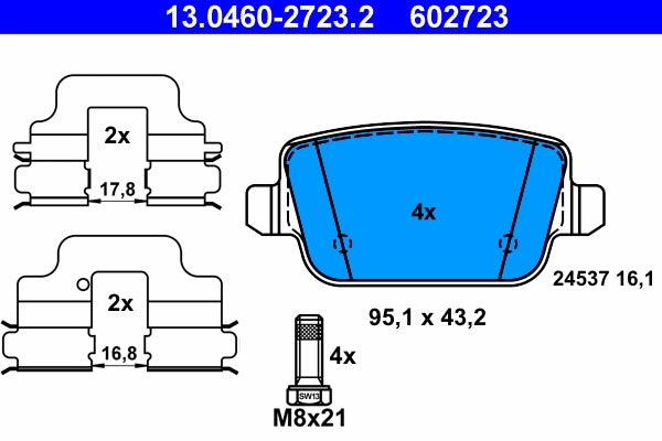 Set placute frana ATE 13.0460-2723.2