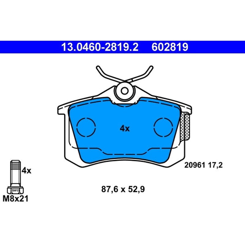 Set placute frana ATE 13.0460-2819.2