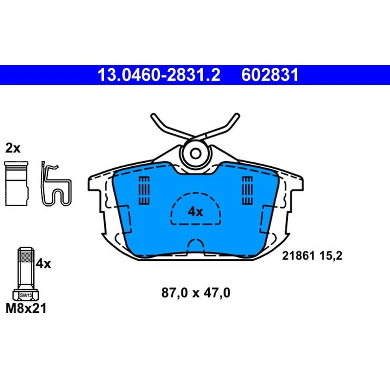 set placute frana,frana disc 13.0460-2831.2 ATE