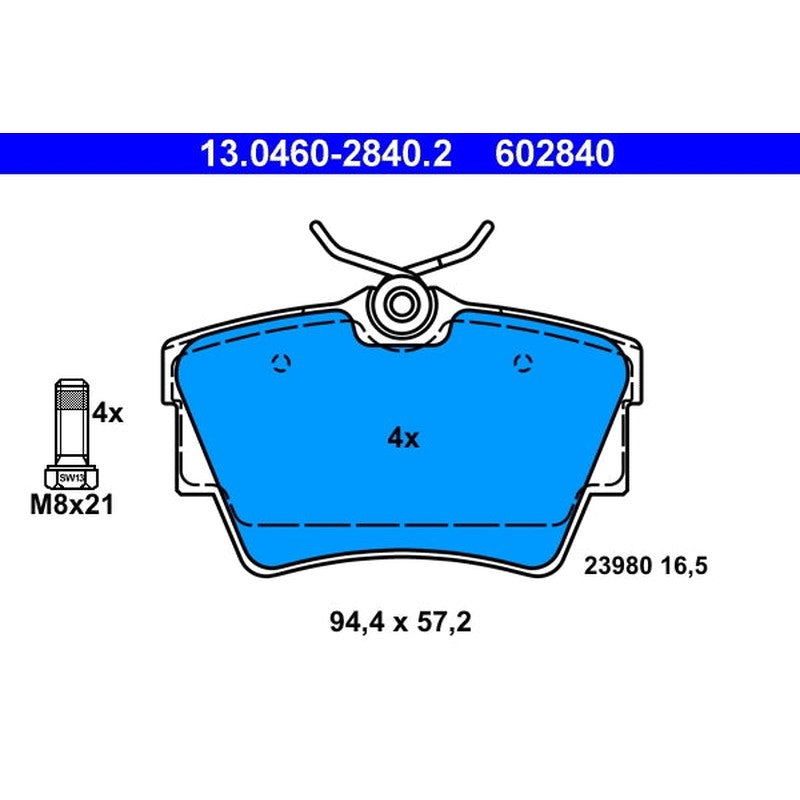 set placute frana,frana disc 13.0460-2840.2 ATE
