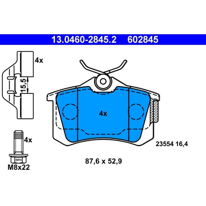 set placute frana,frana disc 13.0460-2845.2 ATE