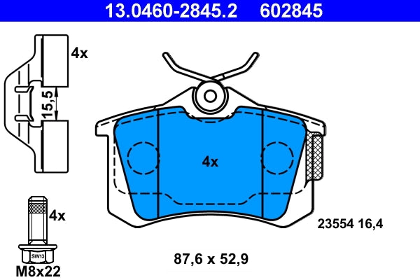 Set placute frana ATE 13.0460-2845.2