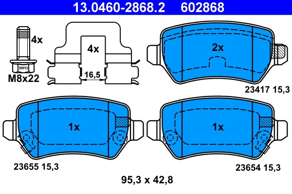 Set placute frana ATE 13.0460-2868.2